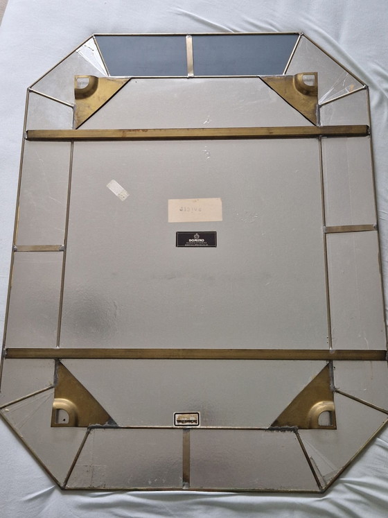 Wall Mirror (Domino 70s/80s), Brass, Glass, Grey (photo 6 of 8)
