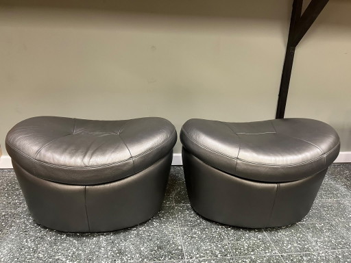 Dos otomanas/pufs Leolux – hockers en poefs, Leather