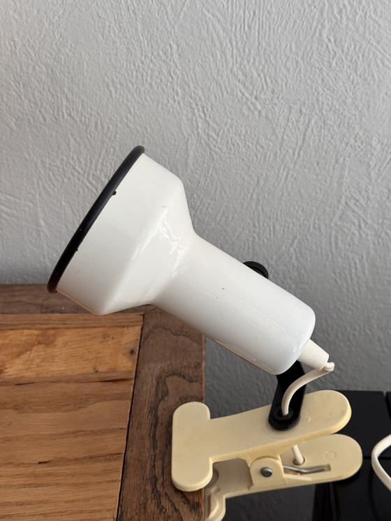 Image 1 of Vintage white clamp spotlight from the 1970s