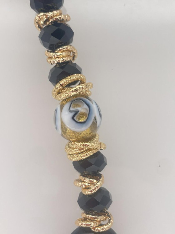 Image 1 of Collar de cristal de Murano hecho a mano con pan de oro de 24 kt.