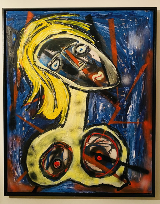El Mora “I’m So Innocent” - oil painting - framed 84x104