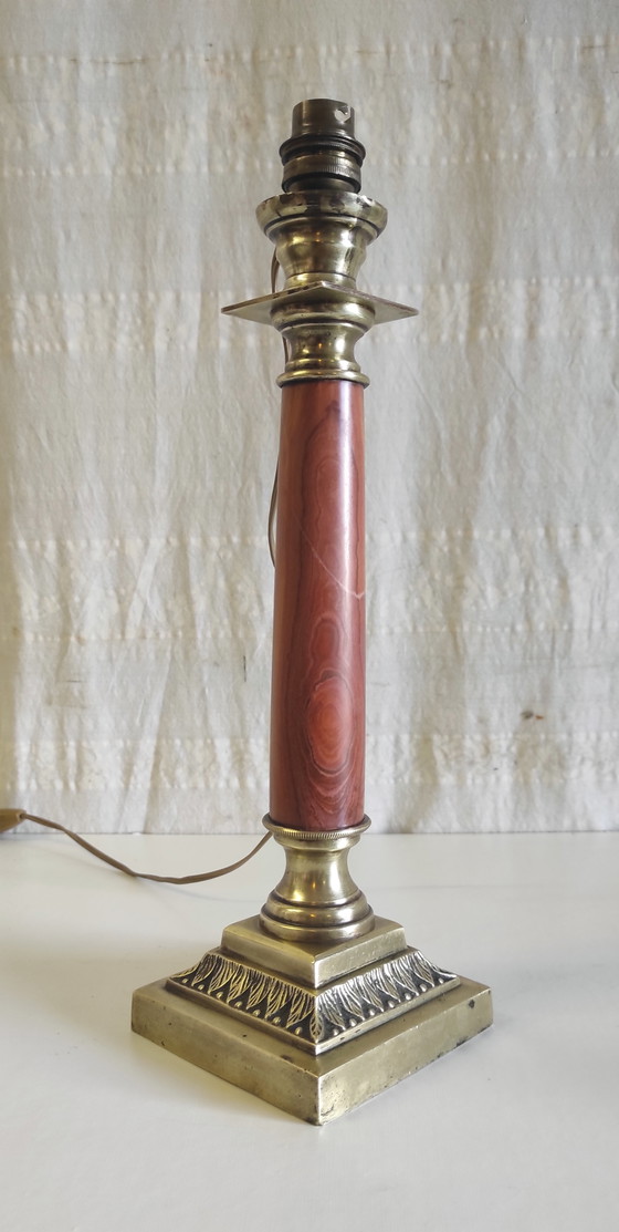 Bronze and marble table lamp - 19th century (photo 7 of 8)