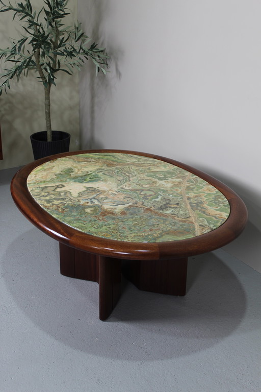 Vintage Onyx Coffee Table - Hohnert Design, Oval, 1970s