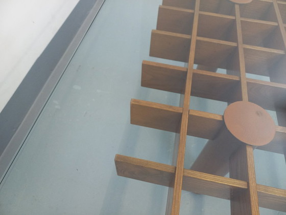 Image 1 of Vintage square Italian coffee table Kyoto by Gianfranco Frattini for Knoll in ash wood and glass from the 1970s