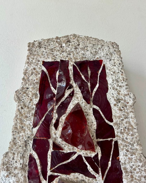 Image 1 of Applique da parete XL "in vetro colorato", vetro e cemento, Svezia, 1950