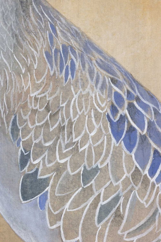 Image 1 of Gemalte Leinwand mit der Darstellung eines Nilschnabels - Zeitgenössisch