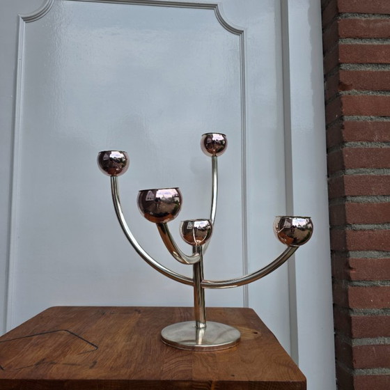 Image 1 of Chandelier Spoetnik Vintage Bijenkorf Chrome Design Néerlandais