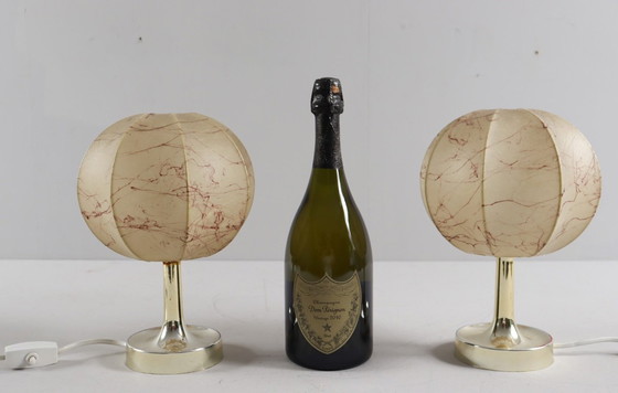 Image 1 of Lampes de table Cocoon de style Mid-Century par Goldkant, conçues par Friedel Wauer, Allemagne, années 1960