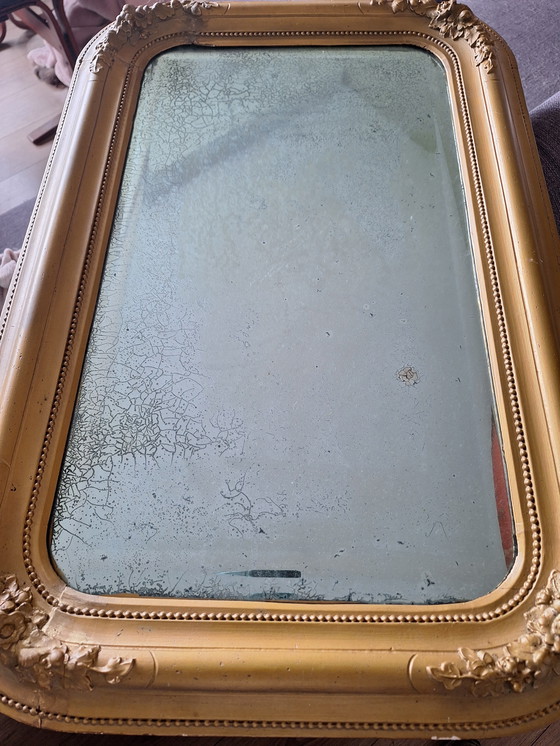 Image 1 of Vecchio specchio con vetro invecchiato/patina