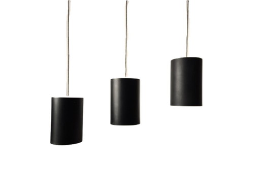 6 Louis Poulsen "pipe" pendant lights, 1960s, lacquered steel