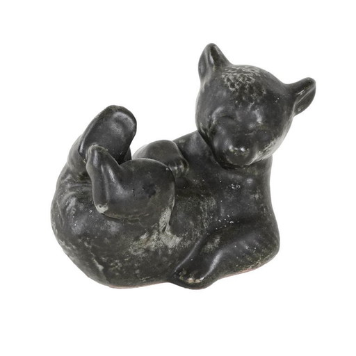 Figurine d'ours en peluche en céramique, design danois, années 1960, fabriquée au Danemark