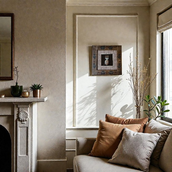 Image 1 of Cadre en bois sculpté à la main avec masque africain