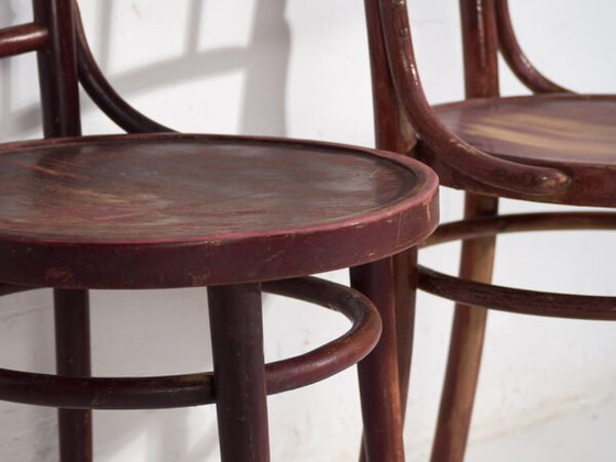 Sedie da pranzo Thonet antiche colorate (c.1920). Set di 4 pezzi #2 (photo 30 of 40)