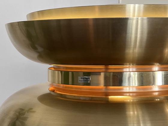 Image 1 of Golden Pendant Light by Carl Thore for Granhaga Metall, Sweden 1970s