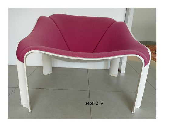 Set of 2 Artifort F300 Bucket Seats – Pierre Paulin – Original Fuchsia Upholstery – Side chairs, Polyester (photo 12 of 18)