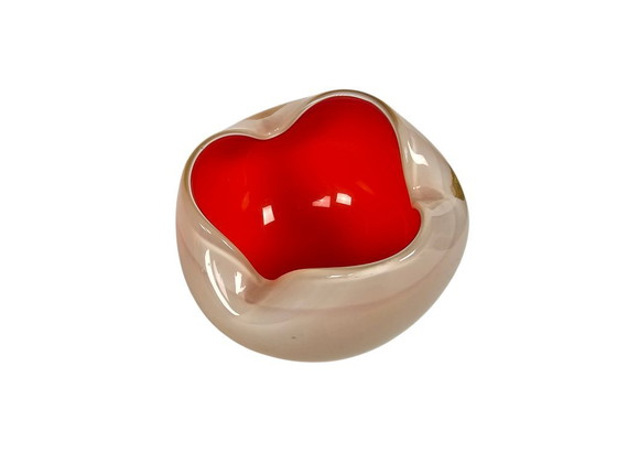 Image 1 of Murano - Alfredo Barbini - opalineglas - oranje/wit - Italie - 60's