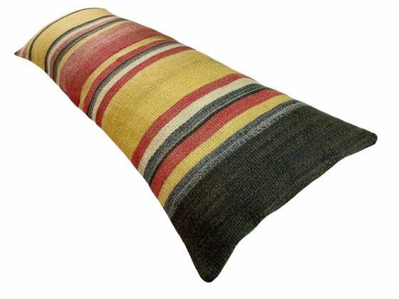 Image 1 of Funda de cojín única de kilim y alfombra – 120 x 40 cm