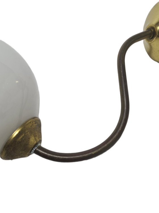 Art Deco wandlamp, Polen, jaren 1950 – Wandlampen, Glass, Brass (photo 9 of 9)