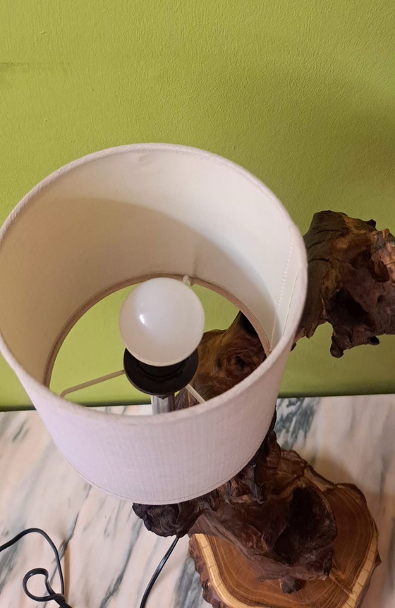 Lampe artisanale, Métal, Textile, Marron (photo 9 sur 12)