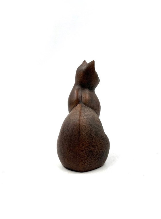 Image 1 of Christian Pradier, kubistische Katzenskulptur aus Keramik, Frankreich 1980er Jahre