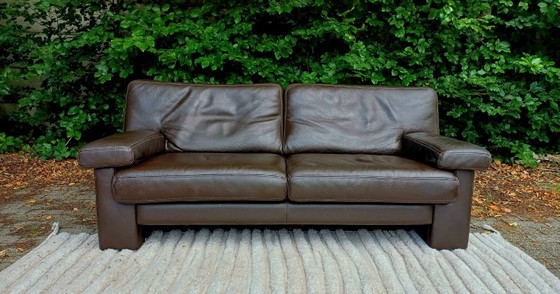 Image 1 of Durlet TESSIN designer sofa, dark brown leather 188cm