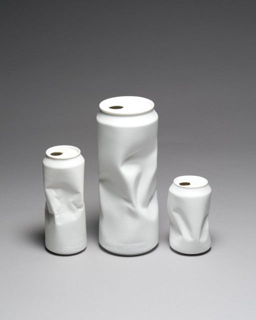 "Do Not Litter" Rosenthal Studio-Line Tin Can Vase TRIO 20cm 14cm 10cm Coca-Cola