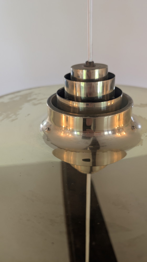 Image 1 of Lampada a sospensione Hans-Agne Jakobsson T-603 in ottone con frange verdi