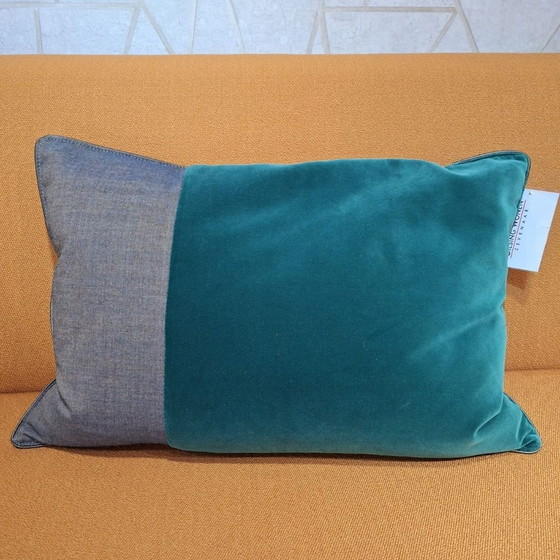 Image 1 of Coussin décoratif turquoise Twist 70, motif imprimé sur stock