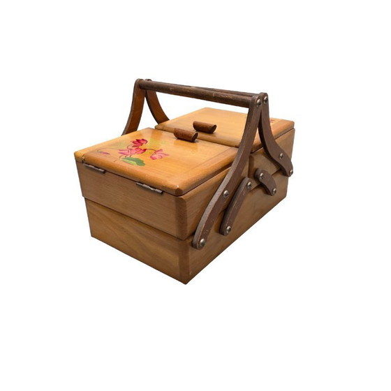 Image 1 of Trousse de couture portable française vintage, années 1960