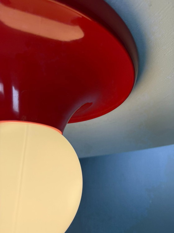 Image 1 of Lampada da parete o soffitto "Light Ball" in metallo rosso Castiglioni per Flos, Italia anni '70