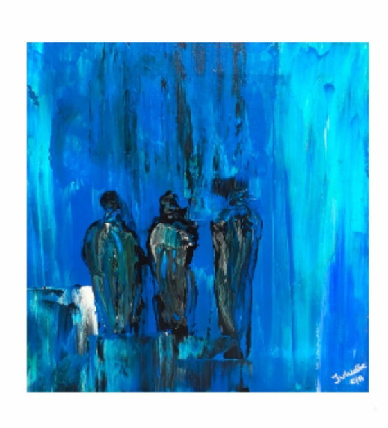 Image 1 of Abstract painting blue