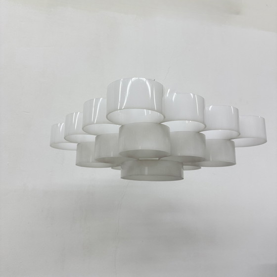 Image 1 of Mid-Century Lucite Circles Deckenleuchte, 1970er Jahre