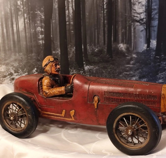 Image 1 of Grande modello da collezione di Bugatti Type 35 d'epoca – in stile Art Déco con ruote mobili