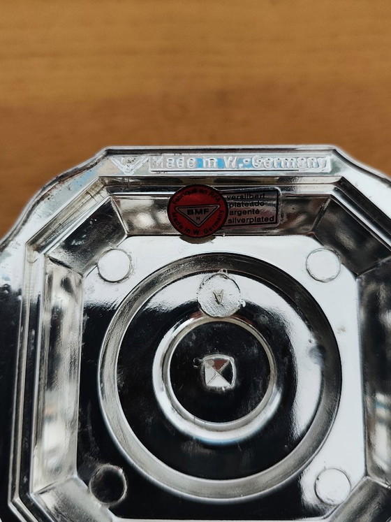 Image 1 of Pair of antique silver-plated metal candlesticks