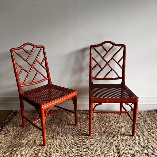 Faux Bamboo bamboe stoelen Jonathan Adler 