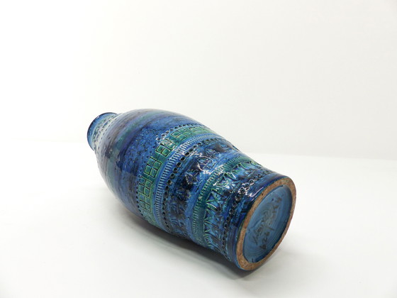 Image 1 of Rimini Blue Ceramic Vase Aldo Londi Pour Bitossi 1960