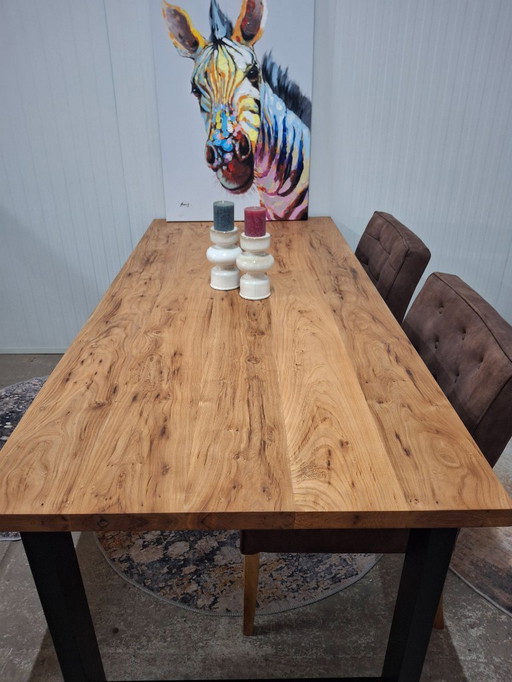 Handmade dining table made of solid elm wood 200x90cm