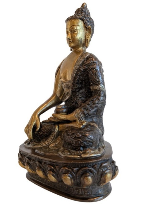 Bouddha Shakyamuni népalais antique doré au feu – 104 – Objets déco, Bronze, Gold (photo 8 of 11)