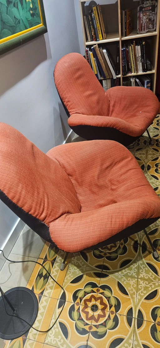 Paar Fauteuils met Organisch Design in Mid-Century Stijl