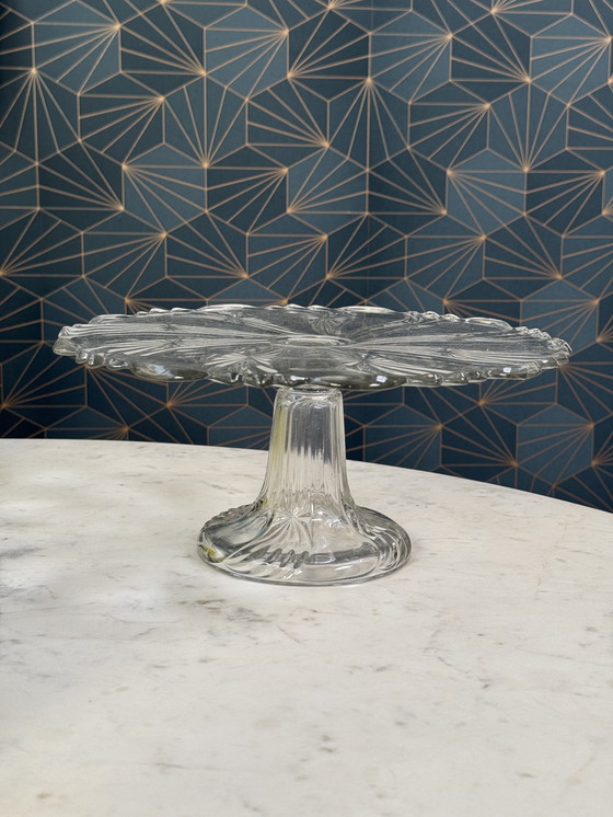 Image 1 of Alzata per torte Val Saint Lambert – Collezione “Bambous et Étoiles”.