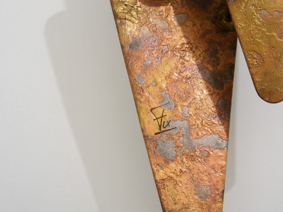 Image 1 of Scultura da parete in metallo patinato Auguste Fix, anni '70