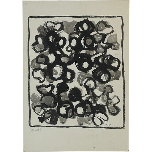 Vintage painting by Ebba Margareta Treutiger, 1965