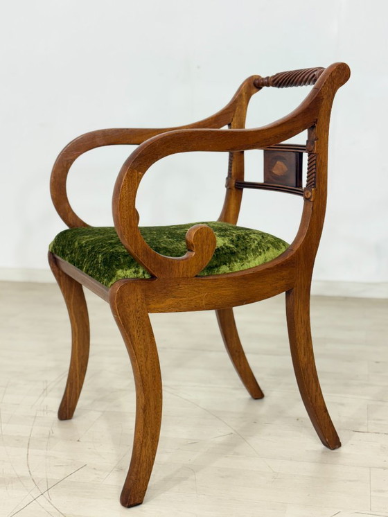 Image 1 of Sedia da scrivania inglese, poltrona, vintage Regency