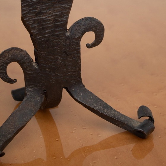 Image 1 of Coppia di portacandele brutalisti in ferro