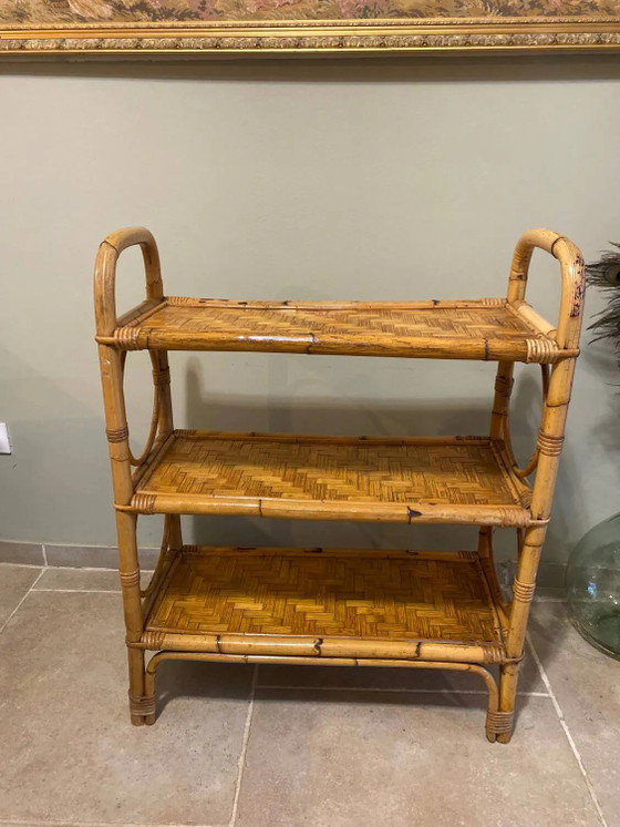 Vintage rotan rek – Wandrek, Rieten (photo 12 of 17)