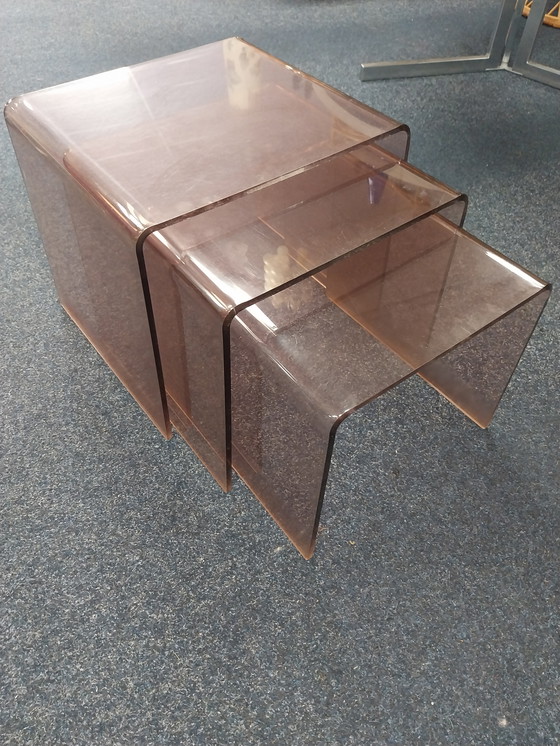 Image 1 of 1x 3 piece mimi set purple smoke plexiglass Michel dumas.