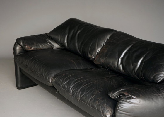 2 Sitzer Maralunga Sofa aus schwarzem Leder für Cassina. 1970er Jahre – 2 Sitzer Sofas, Leather (photo 13 of 20)