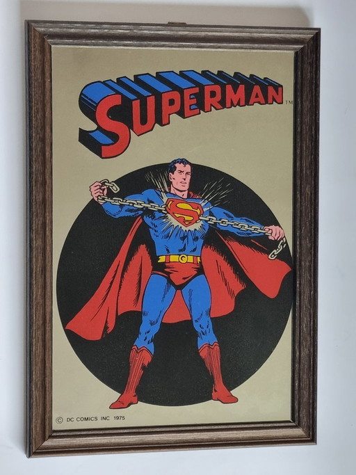 Superman Comic Spiegel 1975 Retro – Original DC Comics Bar Mirror / Werbespiegel