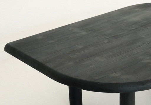 Coffee table in burnt wood