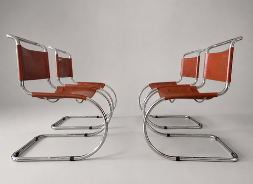4 Vintage MR10 Stühle von Mies van der Rohe für Fasem, Italien